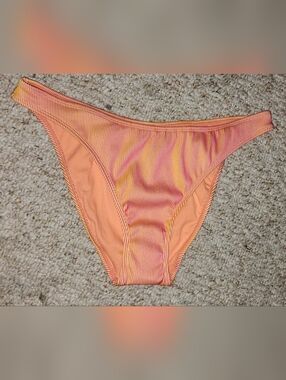 No Boundaries Bikini Bottom True Coral Sz XL(16-18) Orange Ridges  NWT